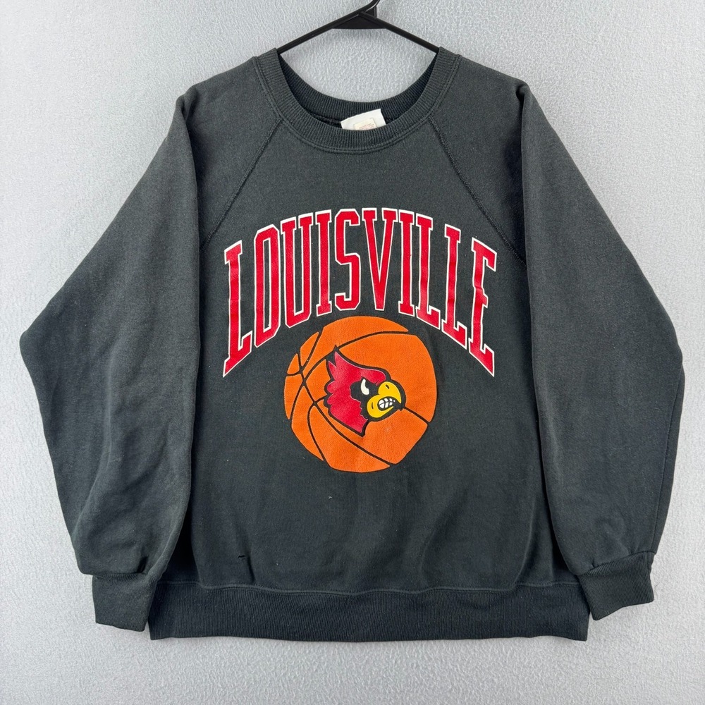 Louisville Cardinals Sweatshirt Mens XL Raglan Crewneck 80s 90s College USA